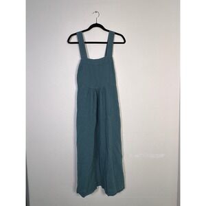 Patagonia Garden Island Pinafore Dress Teal Hemp Tencel Lyocell Midi XS 58515